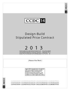CCDC #14-Design-Build Stipulated Price Contract