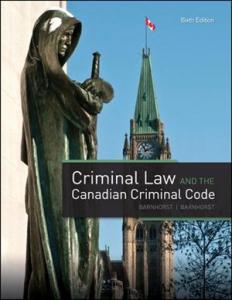 9781260185973 Criminal Law & The Canadian Criminal Code