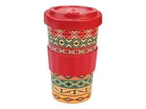 3830066920373 Wood Way Bamboo Cup 500ml - Aztec Orange Red