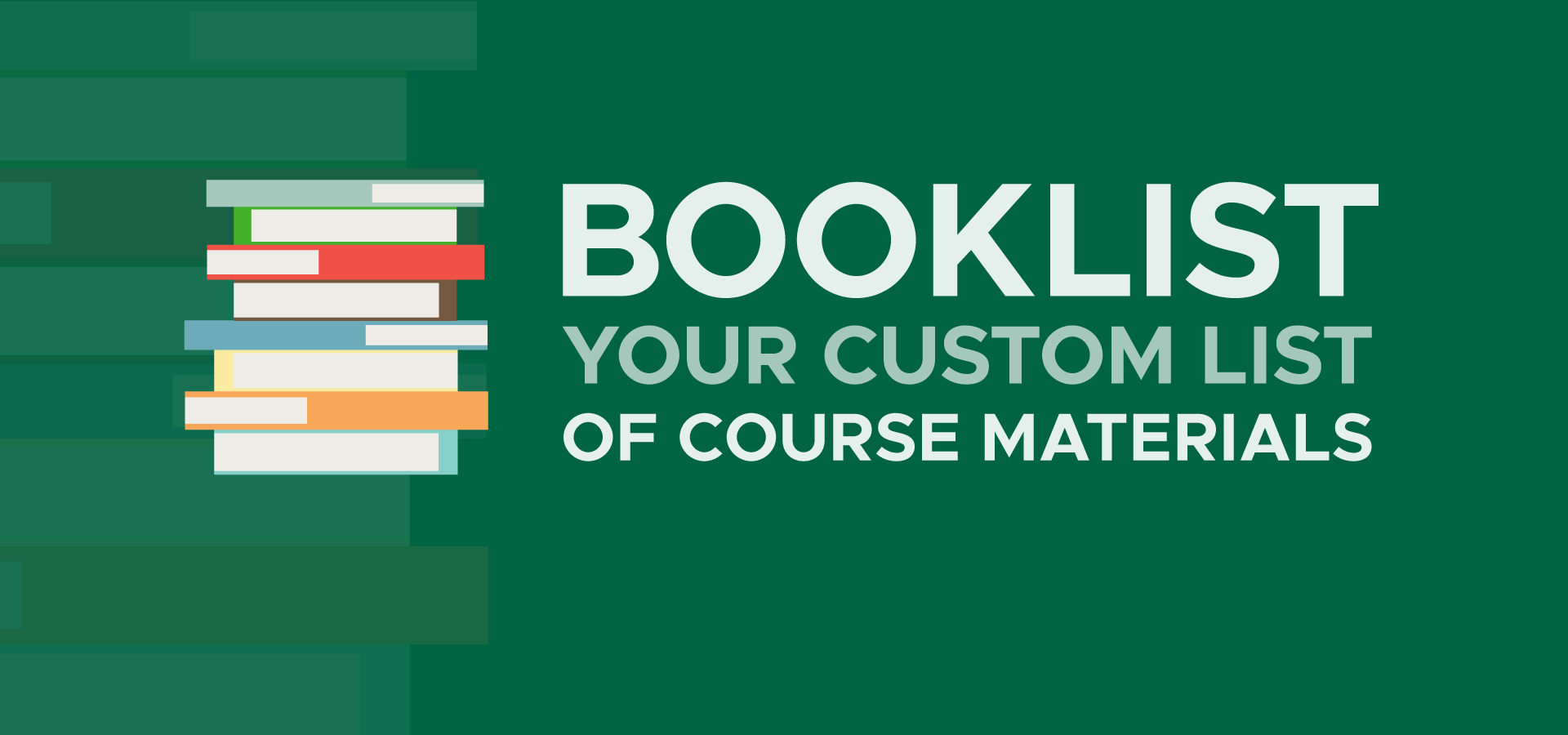 The image is a graphical representation of a booklist with the title “BOOKLIST”.